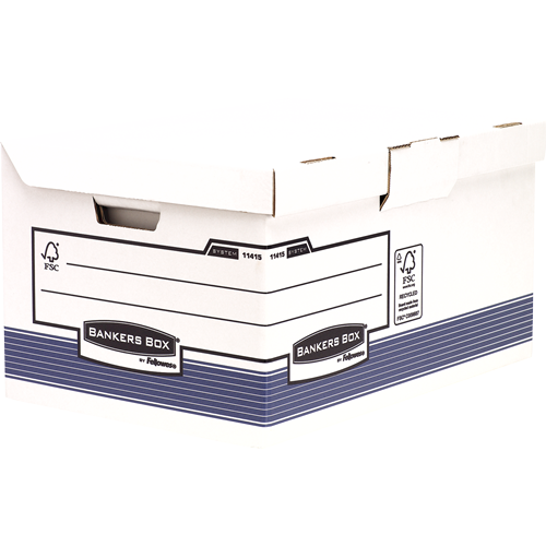 Bankers Box® arhivska škatla s pritrjenim pokrovom, modra, 2 v paketu