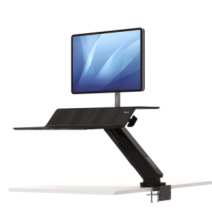 Sedeče-stoječa delovna postaja Lotus™ RT – en monitor, črna