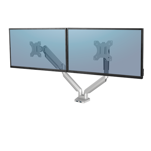 Platinum Series™ Dual dvojna roka za monitor; srebro